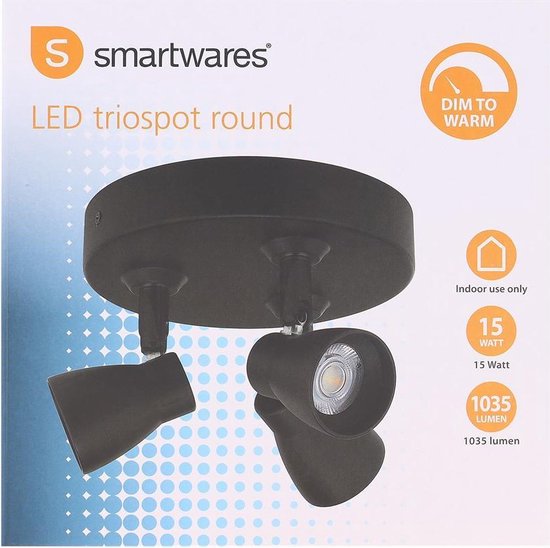 LED triospot | LED lamp |Ronde met 3 spotjes| Dimbaar met... | bol.com