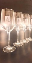 WIJNGLAS MET WITTE GRAVURE | KERSTBOOM + MERRY CHRISTMAS | SET VAN 6 | 35cl