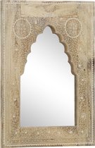 Wandspiegel 40x55 cm hout (incl LW 3d klok) - spiegel