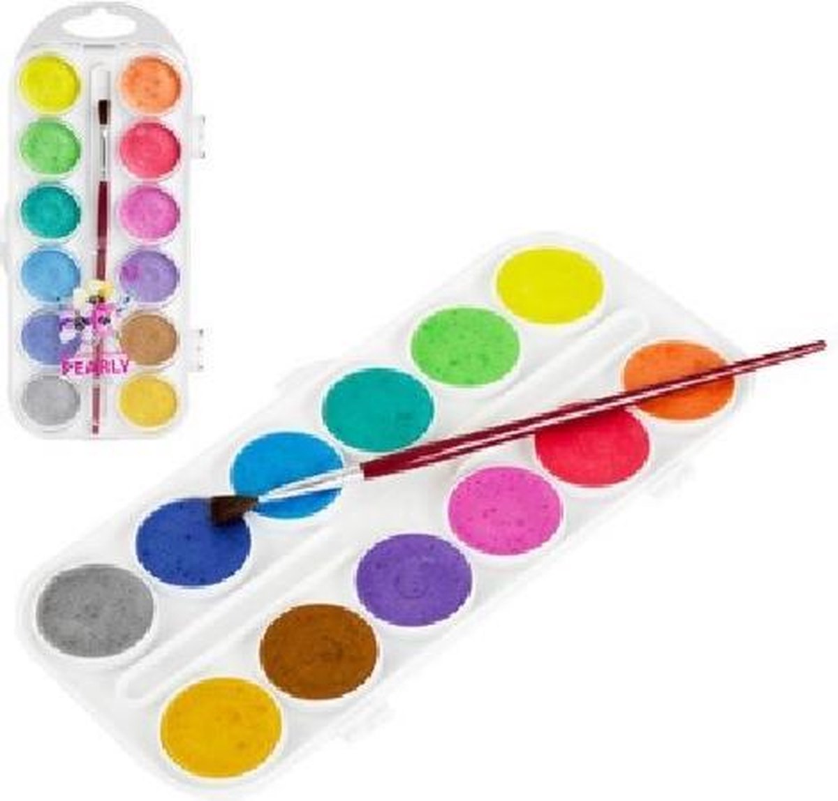 Waterverfset Parelmoer – 12 kleurtjes met penseel