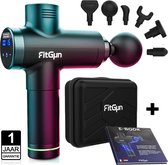 FitGun Mini Massage Gun Incl. E-book en 4 Opzetstukken - 3 Intensiteiten - Stille Motor - Duurzame Batterij - Triggerpoint Massage Apparaat - Spier Stimulator Pistool voor Optimaal