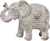 Olifant Wit / Goud  - Set van 2 Stuks (11x4.5x9 cm)