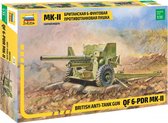 Zvezda British Anti-Tank Gun QF 6 pdr Mk-II (Limited Edition) + Ammo by Mig lijm