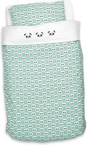 DEKBED OVERTREK (100X135 cm) + SLOOP (40X60 cm) PANDA DREAMS | GROEN