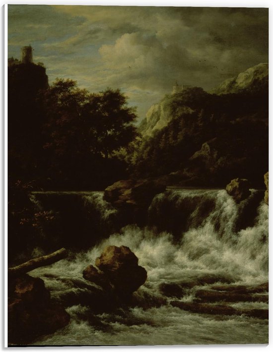 Forex - Maîtres anciens - Paysage de montagne avec cascade, Jacob Isaacksz v Ruisdael - 30x40cm Photo sur Forex