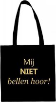 Shopper met opdruk “Wat een gezeik” Zwarte tas met gouden opdruk.