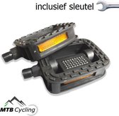 Fiets pedalen inclusief bevestiging gereedschap - Anti slip - Trappers voor fiets met reflector - 14.2mm schroefdraad - 9/16 Inch -Zwart