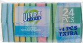 Ultra Clean - 24x schuursponsjes/schoonmaaksponsjes - 8 cm