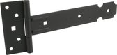 1x Poortscharnieren / hekscharnieren staal zwart epoxy - 40 x 3.5 cm - sluitwerk en hekwerkonderdelen - scharnieren voor poorten / kruishengen