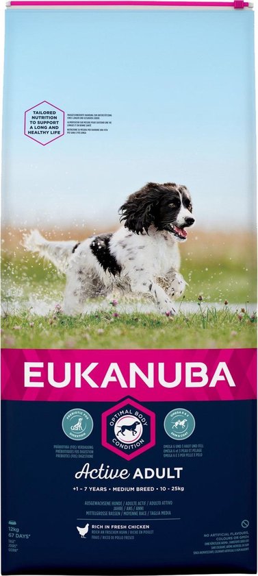 Eukanuba Active Adult Medium Breed Kip - Hondenvoer - 3 kg