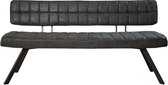Retro - eetkamerbank - L 150cm - PU wax met kruistiksel - zwart - open rug