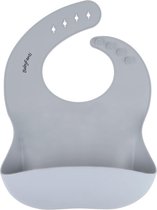 BabyFanti Slabbetje licht grijs - Siliconen - Duurzaam - Baby - Peuter - Dreumes - Servies - Babyeetset - Onderweg