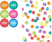 Uitdeelzakjes haza festive colors met stickers 6st | Kaart a 6 stuk