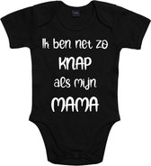 Baby romper met opdruk “Ik ben net zo KNAP als mijn MAMA”, kraamkado voor baby’s of voor oudere kindjes.