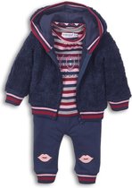 Dirkje - 3 pce Babysuit Navy + red + pink - maat 50