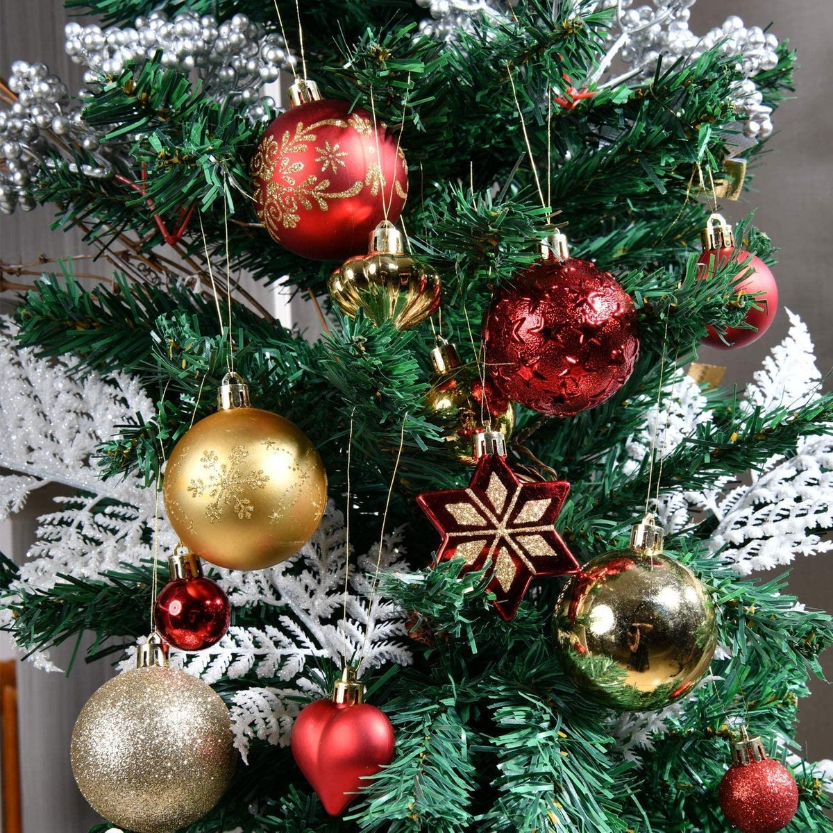 Kerstballen | Kerstdecoratie | Kerstboom Decoratie | Rood, Zilver, Goud |  Plastic |... | bol.com