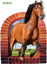 Muursticker Realistisch Paard 58 x 78,5 cm