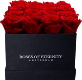 Roses of Eternity - Longlife rozen in suede doos - 1 tot 3 jaar houdbaar - flowerbox - Romantisch - Cadeau voor vrouw - vriendin - haar - liefdes - huwelijk - Moederdag cadeautje -