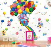 Muursticker Kinderkamer Slaapkamer - Dieren - Ballonnen