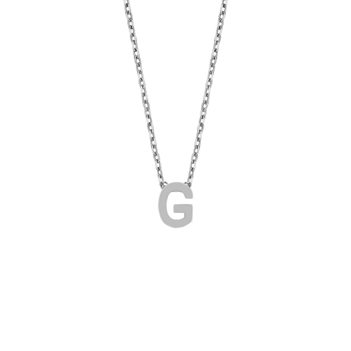 Cadeau voor haar New Bling 9NB 907G Zilveren Ketting Dames - letterhanger - G - Zilverkleurig