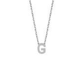Cadeau voor haar New Bling 9NB 907G Zilveren Ketting Dames - letterhanger - G - Zilverkleurig