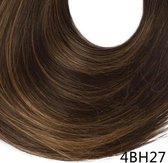 Wrap Around Ponytail Extension. Premium Synthetic Fiber 22" Straight (#4BH27 Deep Dark Brown/ Light Golden Brown HighLights)--K&C