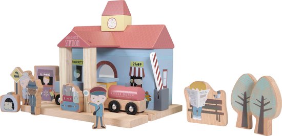 Thumbnail van een extra afbeelding van het spel Little Dutch Treinbaanuitbreiding - Treinstation