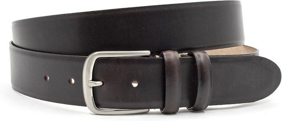 JV Belts Bruine heren riem - heren riem - 4 cm breed - Bruin - Echt Leer - Taille: 120cm - Totale lengte riem: 135cm