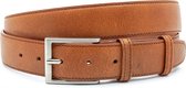 Klassieke heren riem  cognac 3.5 cm breed - Cognac - Casual - Echt Leer - Taille: 95cm - Totale lengte riem: 110cm