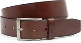 Sportieve heren riem bruin glad 4 cm breed - Bruin - Casual - Echt Leer - Taille: 95cm - Totale lengte riem: 110cm