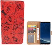 FONU Boekmodel Hoesje Rode Rozen Samsung Galaxy J5 2017 (SM-J530)