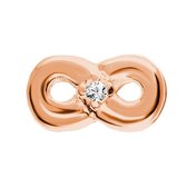 More Initials - Zilveren roseplated hanger infinity zirkonia