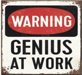 Warning Genius At Work - Magneet