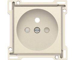 AFWERKINGSSET VOOR STOPCONTACT MET PENAARDE EN KINDERVEILIGHEID, INBOUWDIEPTE 28,5MM, CREAM