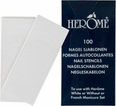 Herome Nagelsjablonen - Nail Stencils - superstrakke Witte Nagelranden zonder uit te schieten lakken - voor de perfect French Manicure - 1*100pcs.