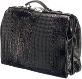 Leren Laptoptas - The Classic - Zwart Croco