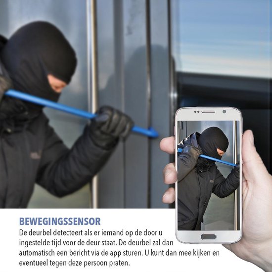 ViDo Deurbelset - Draadloos - WiFi - Infrarood met nachtzicht - Zwart