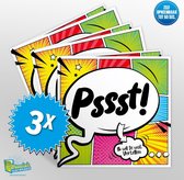 3x Muziekwenskaart – Psssst – zelf opneembaar – 60 seconden – 21x21cm – hoge kwaliteit – inclusief envelop