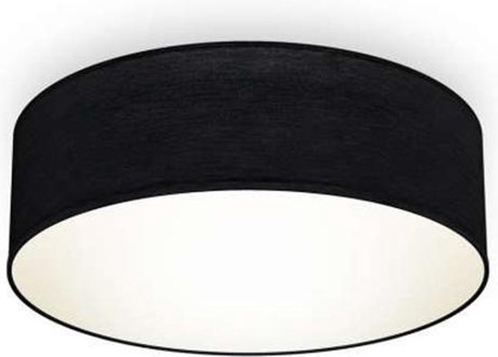 B.K.Licht - Plafonnier - textile - noir - chambre à coucher - éclairage plafond salon - E27 - IP20 - Ø 30cm