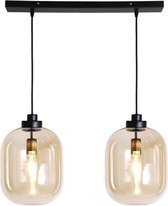 Bronx71® Hanglamp industrieel Amber 30 cm - 2-lichts - Hanglamp glas - Hanglampen eetkamer