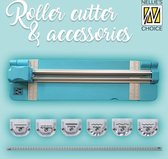 Nellie's Roller cutter compleet -  6 mesjes voor verschillende snijranden - papiersnijder - recht/scheur/zigzag/vouw randen - snijapparaat