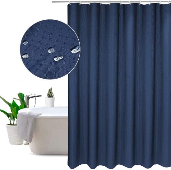 EurCross Blauw Douchegordijn 180 x 180 cm Past Thuis Hotel Badkamer