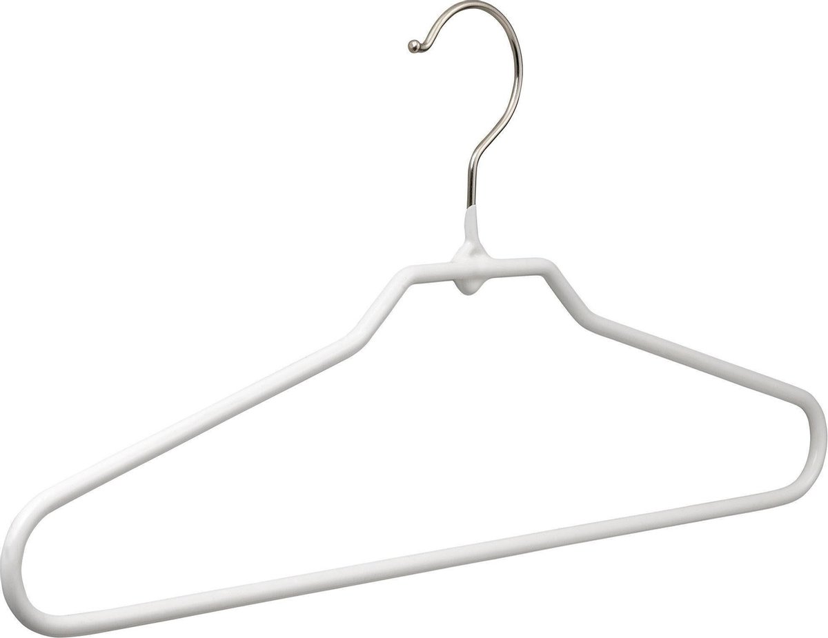 [Set van 10] Metalen universele kledinghangers met broeklat en witte anti-slip coating