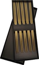 Asiansticks - Luxe Gouden Chopsticks - 5 paar - Sushi Eetstokjes - Cadeauset