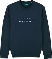 OU LE WAPPEUR HANDGESCHREVEN DONKERBLAUW SWEATER