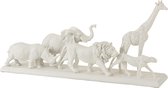 J-Line Dieren Safari Op Voet Poly Wit Large