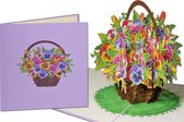 Popcards popupkaarten – Verjaardagskaart Boeket Bloemen Viooltjes Liefde Vriendschap Felicitatie Beterschap pop-up kaart 3D wenskaart