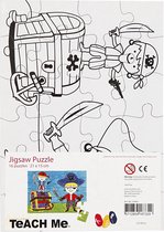 Puzzle, pirates, A5 15x21 cm, blanc, 16pièces