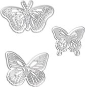 Stans- en embossing mallen, vlinders, afm 5x4,5+6,5x5+8x4,5 cm, 1 stuk