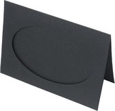 Cartes à cadre noir avec découpe ovale 10 1 / 2x16,3 - Format extérieur pour impression 12,5x17,5. 240g 13.0x17.8cm (25 pièces) [PJ42121]